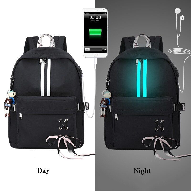 Anti Theft Reflective Waterproof Backpack School Bag Travel Rucksack 30*40*13 CM