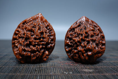 Vintage Chinese Natural Walnut Statue A Pair Collection Art Gift