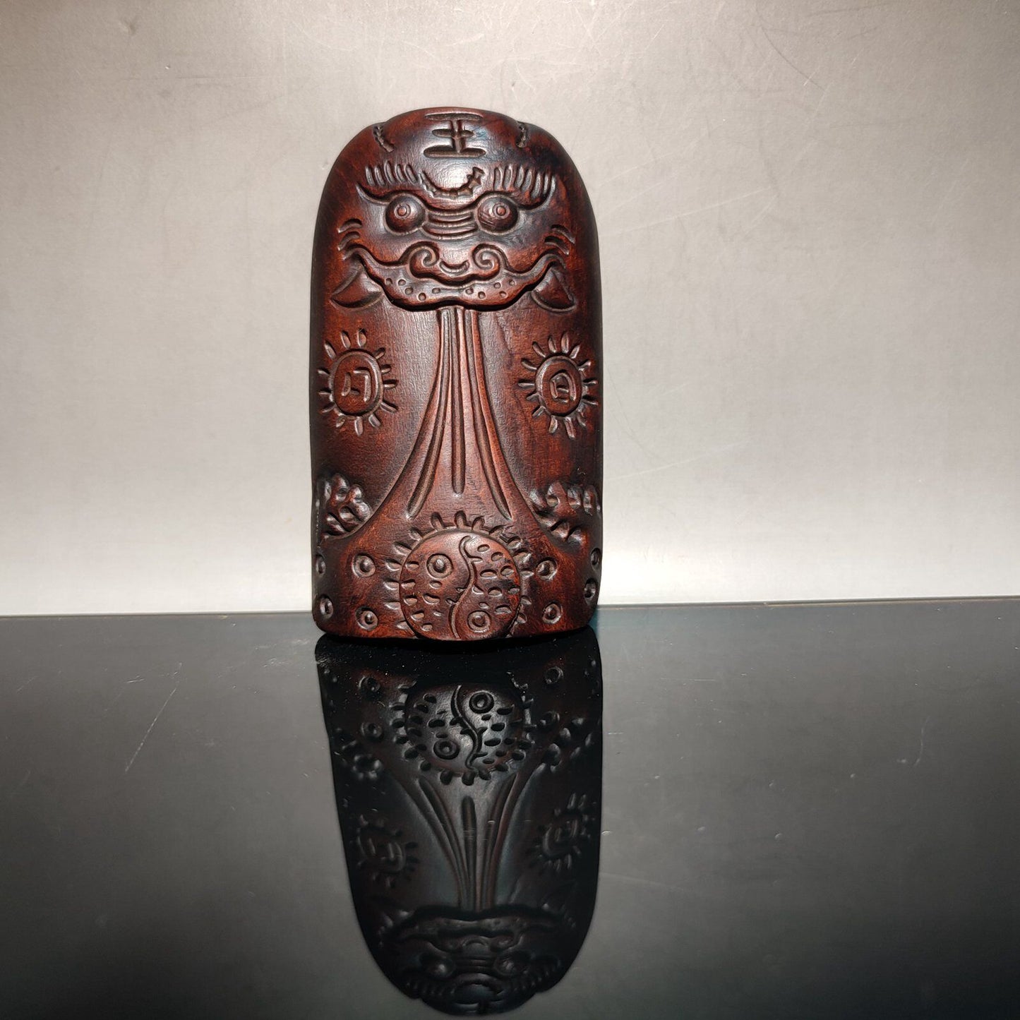 Craft Wooden Pieces Carved Pendant Ornament Plaything Car Decor Dragon Statue
