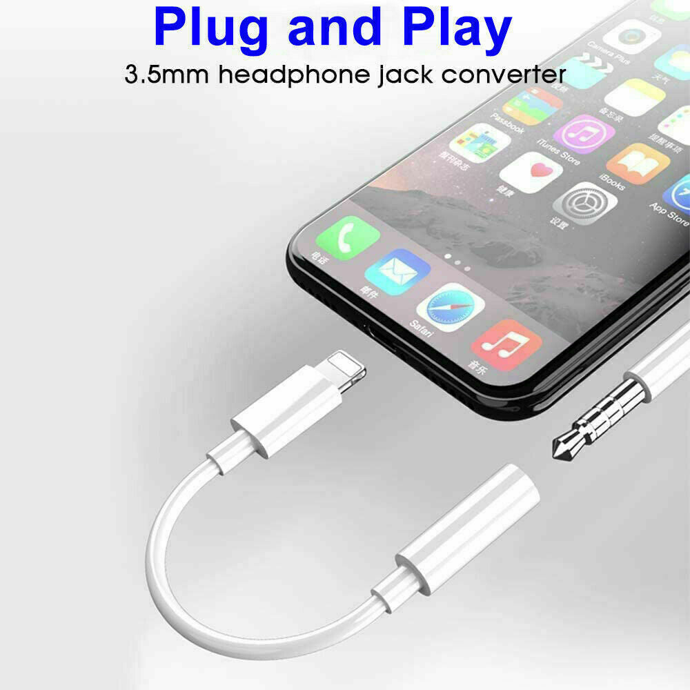 1~6PCS For iPhone Headphone Adapter Jack 8Pin to 3.5mm Aux Cord Dongle Converter
