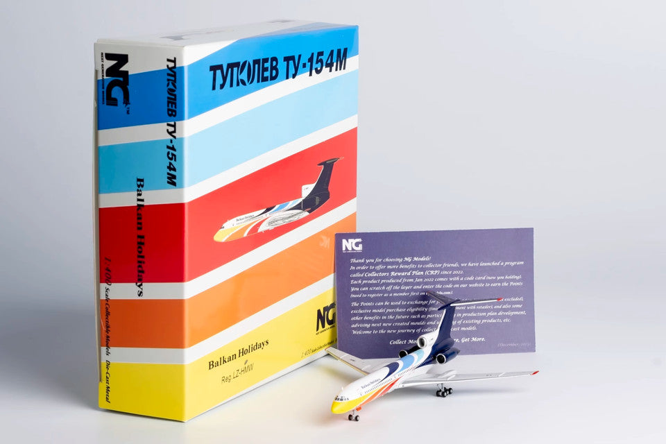 1:400 NG Model Balkan Holidays Tupolev TU-154B Passenger Airplane Diecast Model