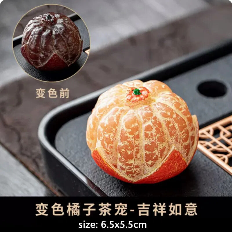 Fruit Model Color-changing Tea Pet Creative Resin Tea Table Decoration CutePot