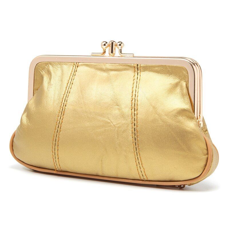 Women Coin Purse Leather Small Wallet Soft Change Purse Metal Frame Card Holder