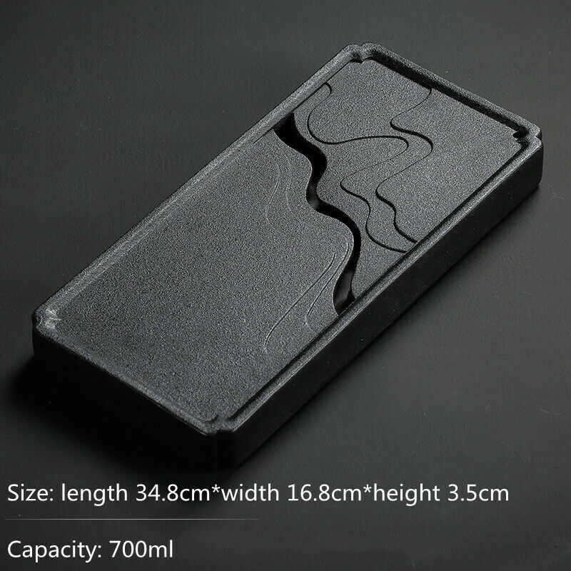 Black Ceramic Tea tray Kungfu Gongfu Tea Tray Serving Table Plate water storage