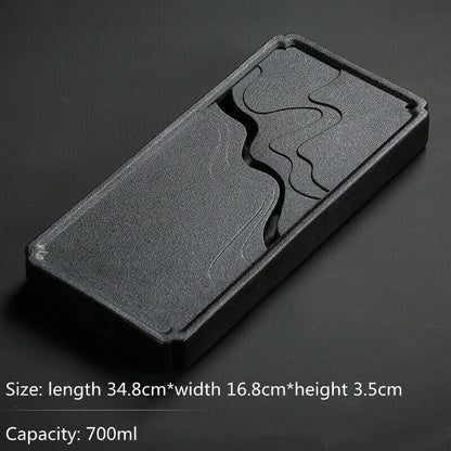 Black Ceramic Tea tray Kungfu Gongfu Tea Tray Serving Table Plate water storage