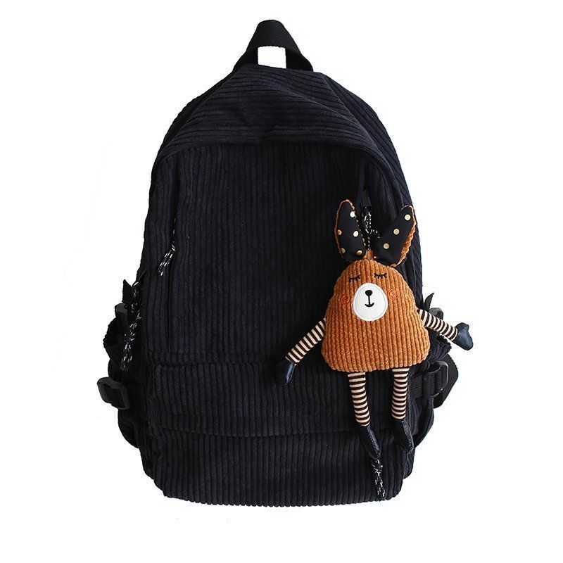 Corduroy Backpack Khaki/Blue/Black Cute Teenage Bag Book Pack Fashion Purse 1 PC