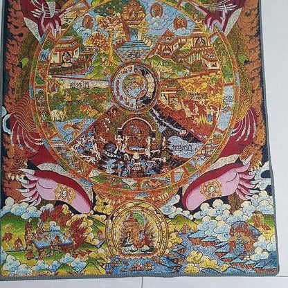Buddhist Guardian Silk Painting Home Decoration