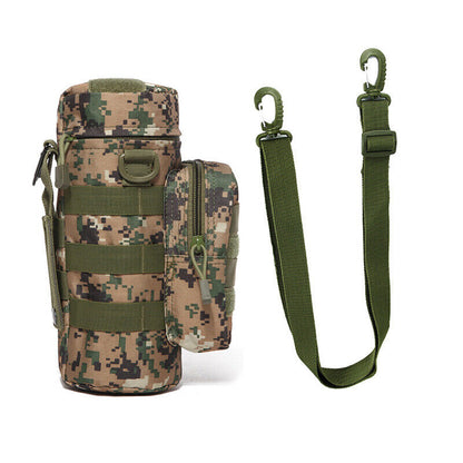 Tactical Molle Water Bottle Pouch Kettle Climbing Waist Shoulder Bag Outdoor