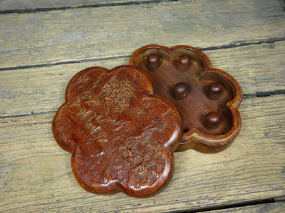 Collections Chinese Rosewood Carved Exquisite Thumb Ring Box Ring Storage Box