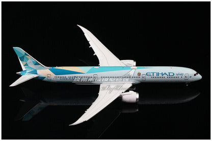 1:400 JC Wings ETIHAD BOEING 787-10 Passenger Airplane Flap Down Diecast Model