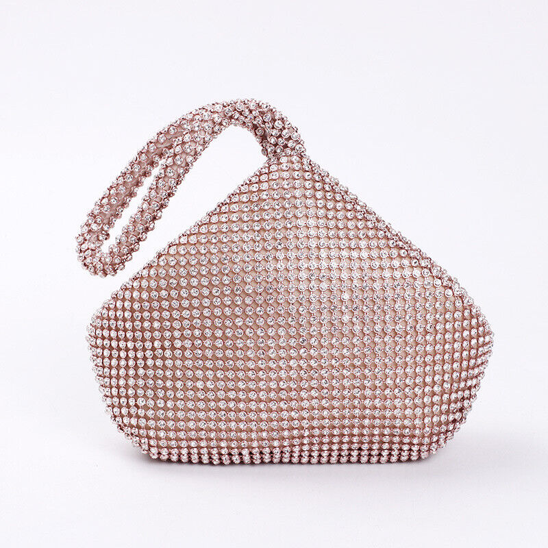 Women Sparkle Diamante Wedding Clutch Purse Prom Evening Party Wrist Bag Handbag