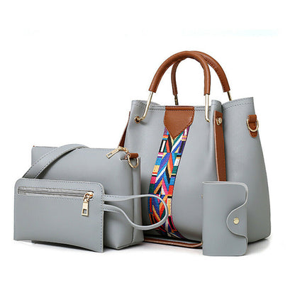 4Pcs/Set Women Lady Leather Handbags Messenger Shoulder Bags Tote Satchel Purse