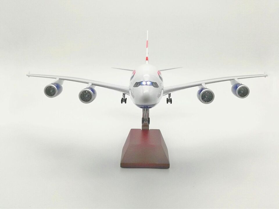 46CM BRITISH AIRWAYS AIRBUS A380 Airplane Led Sound-controlled Light Resin Model