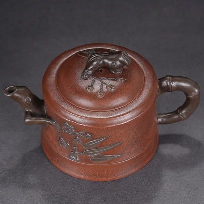 Chinese Yixing Purple Clay Teapot Zisha Ceramic Pine Bamboo Plum Blossom Teaware