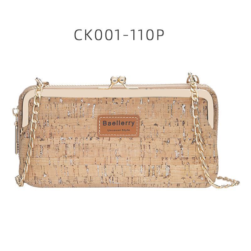 Wallets Wood Grain Chain Long Phone Holder Classic Purse Zipper Wallet 11*5*20CM