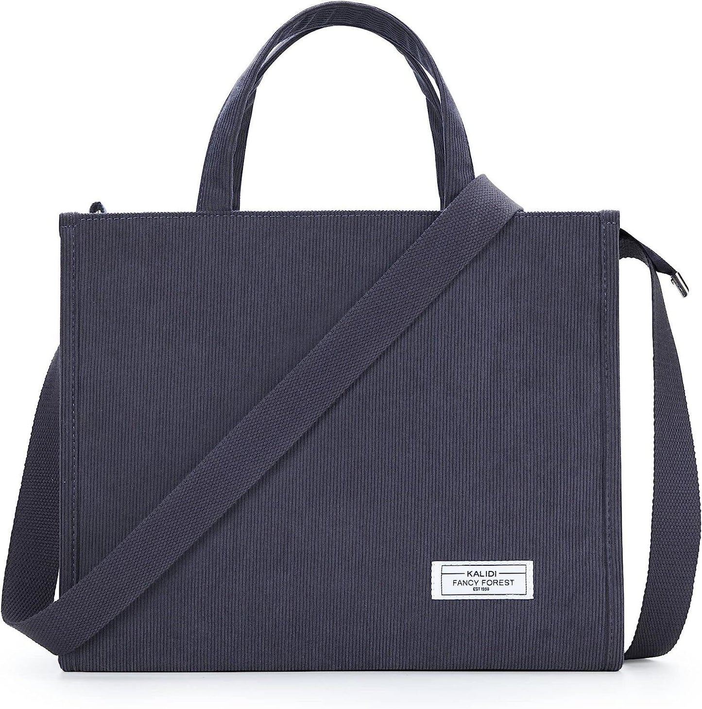 KALIDI Tote Bag for Women Corduroy Crossbody Bag Casual Zipper Tote Fashion Shou