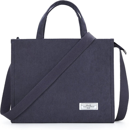 KALIDI Tote Bag for Women Corduroy Crossbody Bag Casual Zipper Tote Fashion Shou