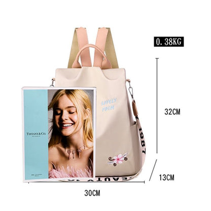 Embroidery Waterproof Oxford Backpack Anti-theft School Bag High Quality Large