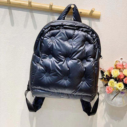 Backpack Fashion Feather Down Shoulder Bags Large Capacity School Bag 30*12*33CM