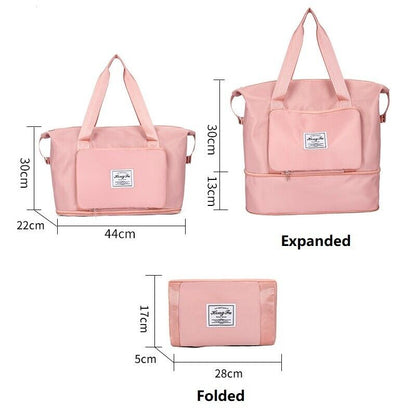 Foldable Sports Bag For Women Gym Swimming Ultralight Waterproof Wet Pocket