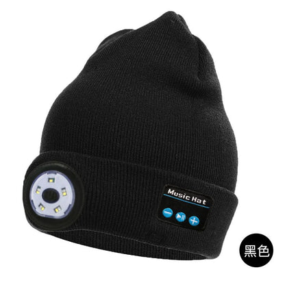 Wireless Bluetooth headphones led warning light night running lighting cap