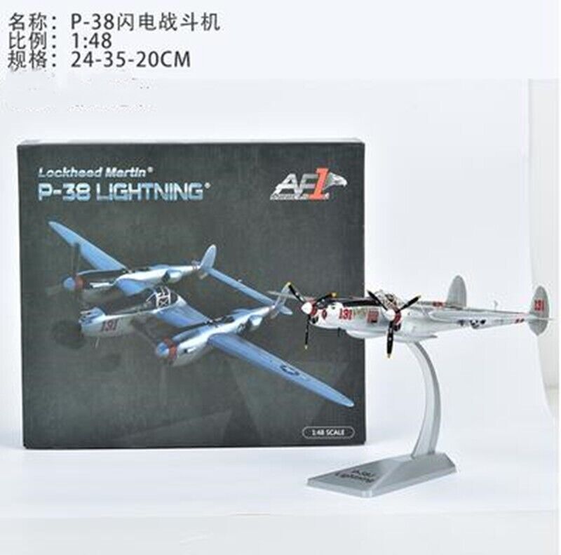 1:48 AF1 Lockheed Martin P-38J LIGHTNING USAF WWII Fighter Diecast Plane Model