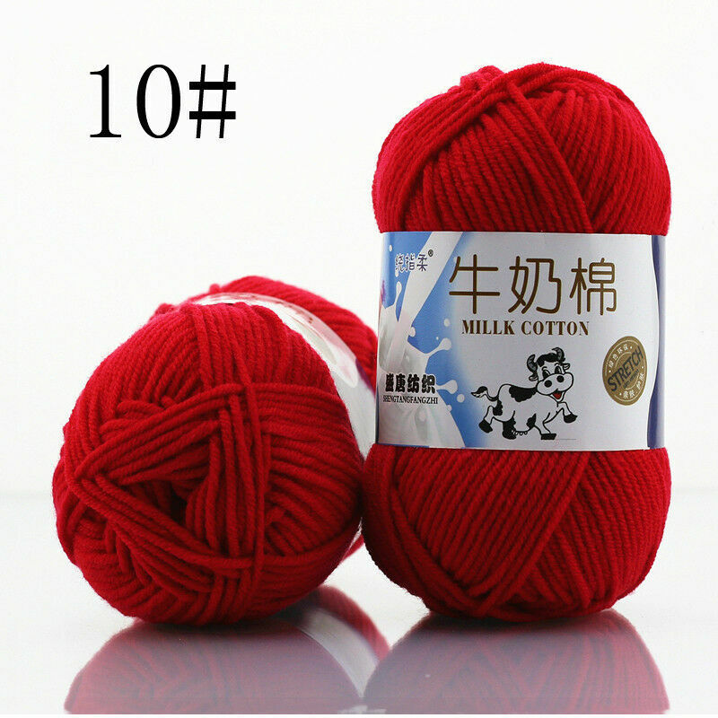 Hot Sale 50g Hand-woven Chunky Yarn Soft Milk Cotton Knitting Baby wool yarn