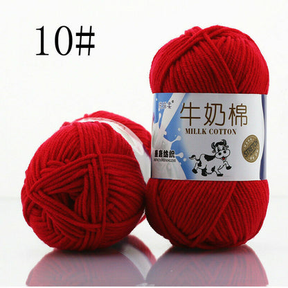 Hot Sale 50g Hand-woven Chunky Yarn Soft Milk Cotton Knitting Baby wool yarn