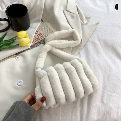 1pc Women Girls Fluffy Shoulder Bag Top-handle Bag Female Autumn Winter Handbag