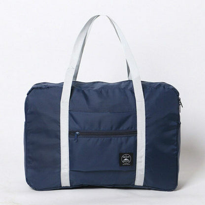 Nylon Foldable Travel Bags Large Capacity Solid Color Luggage Handbags Men Women