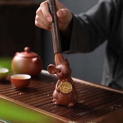 9.4cm Purple Sand Mouse Tea Pet Tea Tray Decor Tea Table Accessories Tea Play