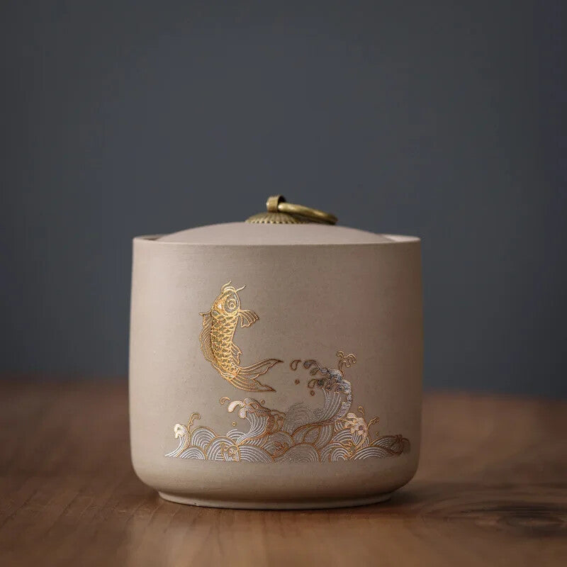 Chinese Ceramic Storage Jar, Purple Clay, Tea Jar, Home Candy Nut Sealed Box