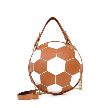 Ball Purse Shoulder Bag Crossbody Handbag Leather Pink Football Bag 16*16*8 CM