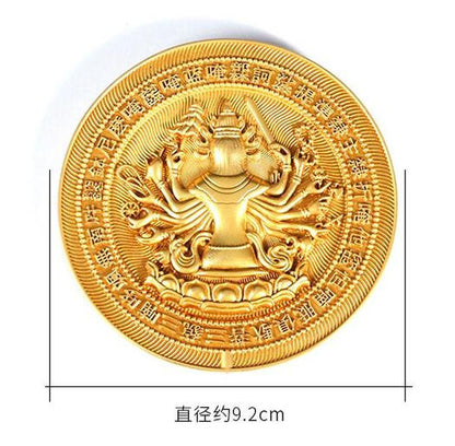 9.2cm New Copper Buddhist Quasi Mentioned Mirror Buddha Supplie Ornaments