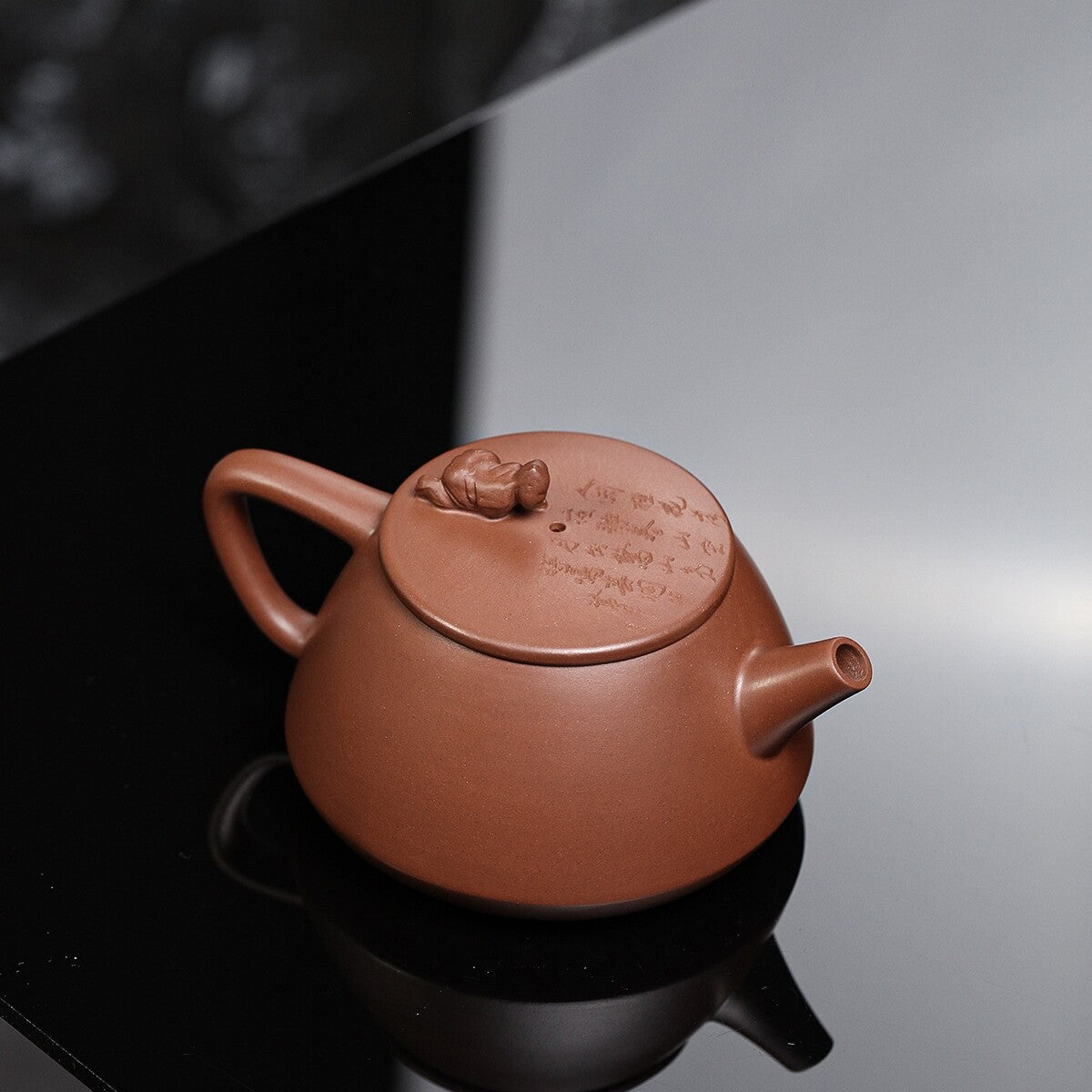 Hand Carved Tea Pot 9 Infuser Holes Original Ore Purple Grit Pot Handmade 240ml