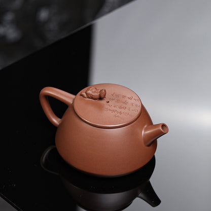 Hand Carved Tea Pot 9 Infuser Holes Original Ore Purple Grit Pot Handmade 240ml
