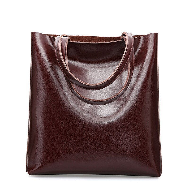 Cow Leather Bag Handbags Large Vintage Female Shoulder Bags Tote Purse Polyester