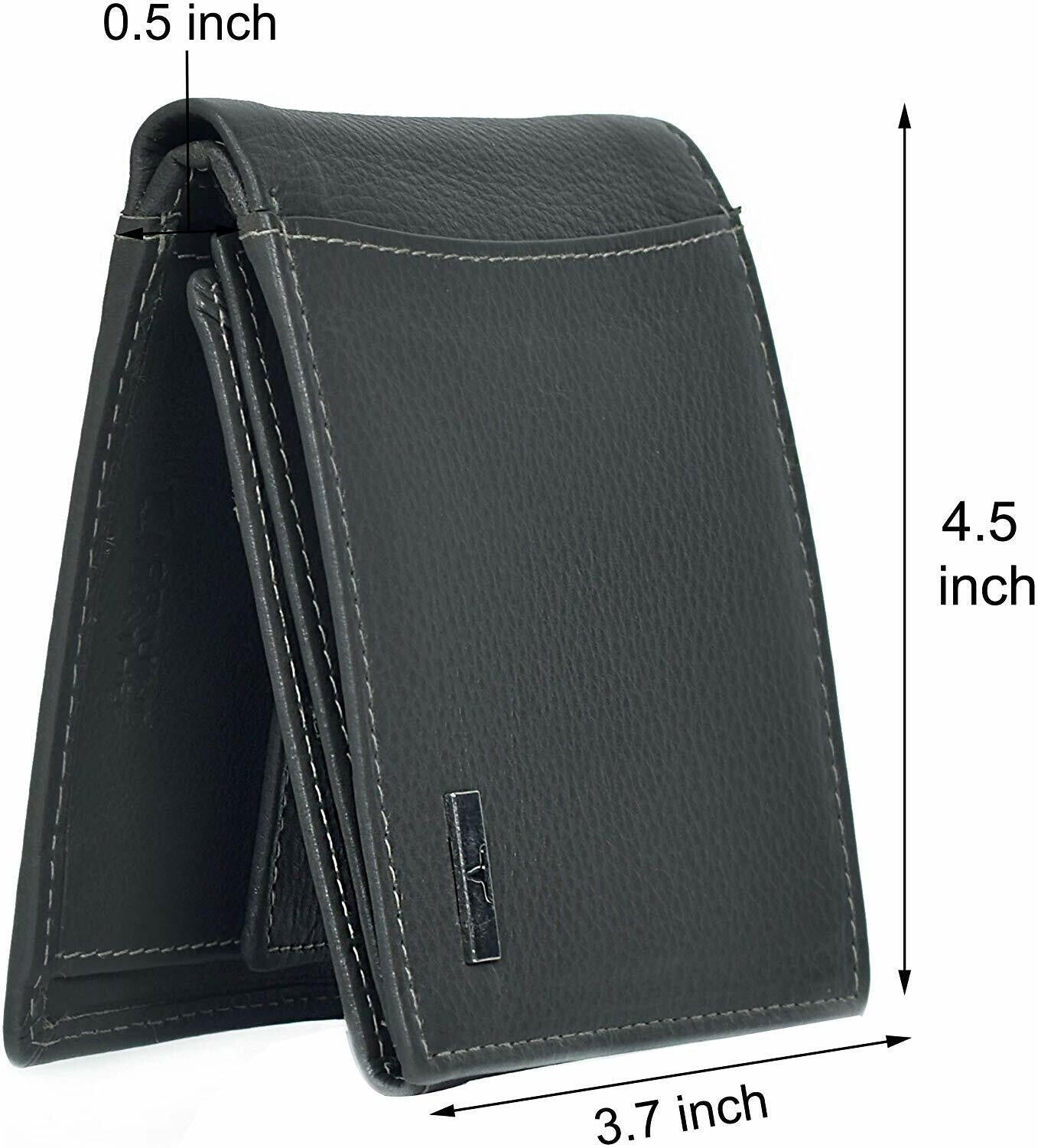 New Men's Grey Colour Leather Bi-fold Wallet Gift Item