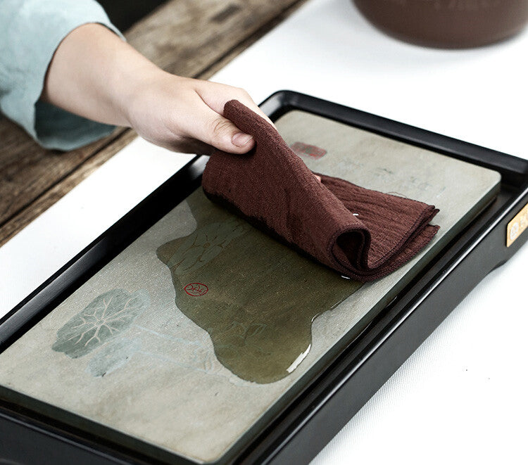 Tea Towel Square Cloth For Tea Set Water Absorbent Cotton Linen Embroidered New
