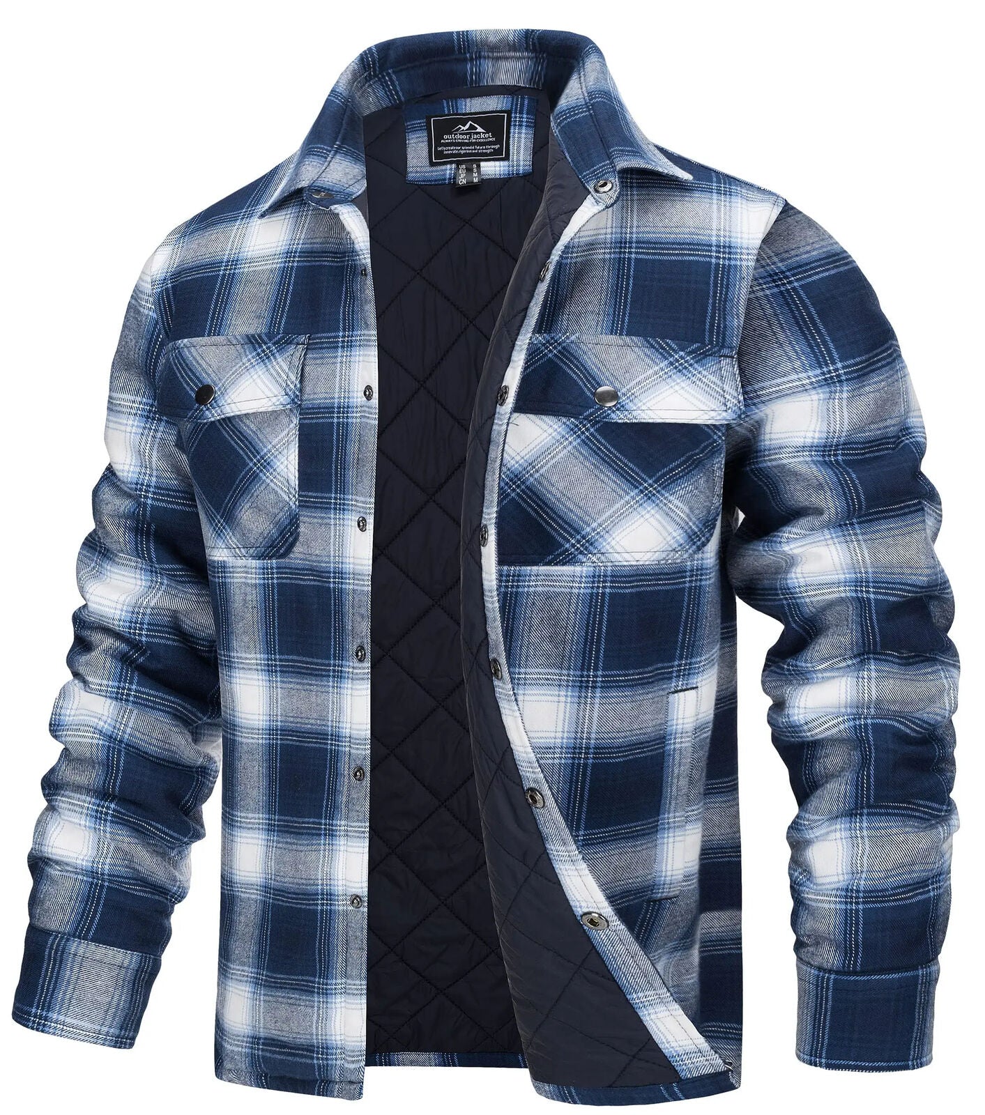 Jackets Mens Shirt Jacket Multi-Pockets Outwear Hiking Coats Tops