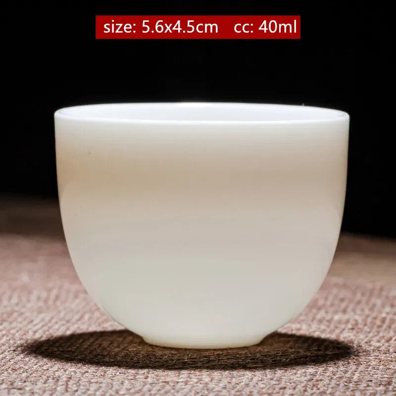 New Chinese Ceramic Tea Cups White Porcelain Tea Set Portable Master Cup Teacup