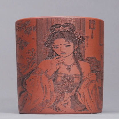 Ziyuntang Yixing Purple Clay Cup Red Clay Carved Beauty Teacup 220ml