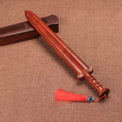 Peach Wood Carved Sword of Goujian Blessing Exorcise Evil Gift Feng Shui Decor