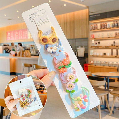 Hair Bands 10/20 Pcs/Bag Shiny Flowers Baby Scrunchies Rubber Kids Accessories