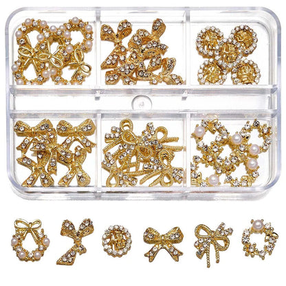 Nail Charms 30Pcs Boxed Luxury Shiny Planet Alloy 3D Art Rhinestones Bling Decor