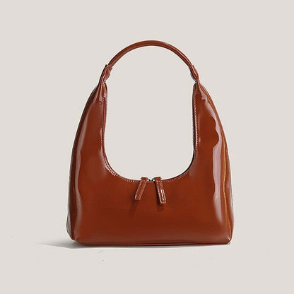 Leather Shoulder Bag Women Half Moon Bag Lady Purse Handbags