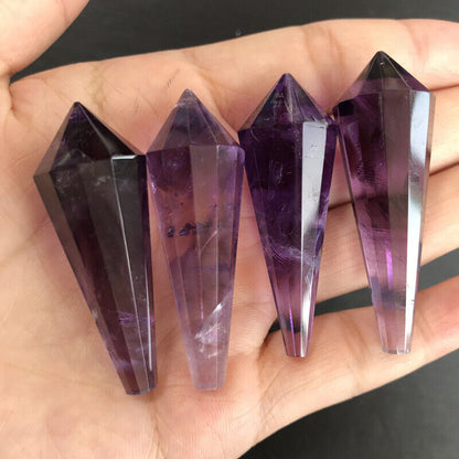 Natural Amethyst Pendant single pointed column spiritual 1pc