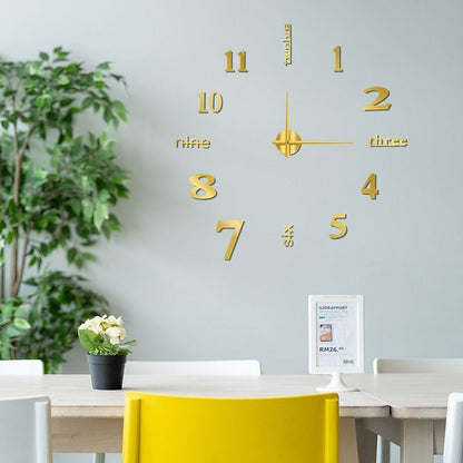 DIY Wall Clocks Creative Acrylic Punch-Free Luminous Living Room Home Decor 16in