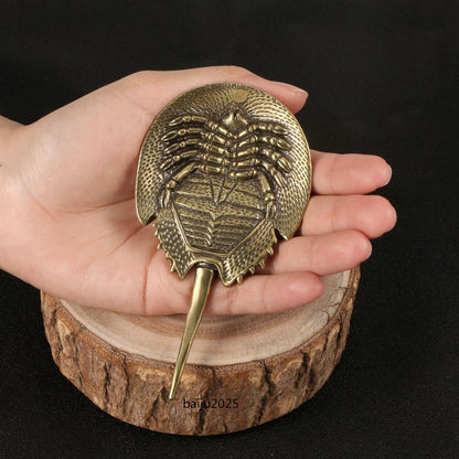 Chinese Brass Ornament Ancient Marine Life Collection Horseshoe Crab art Statue
