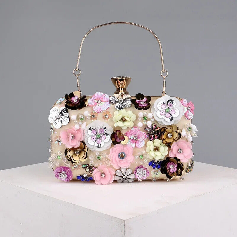 Women's Handmade Flower Beaded Banquet And Wedding Party Evening Bags